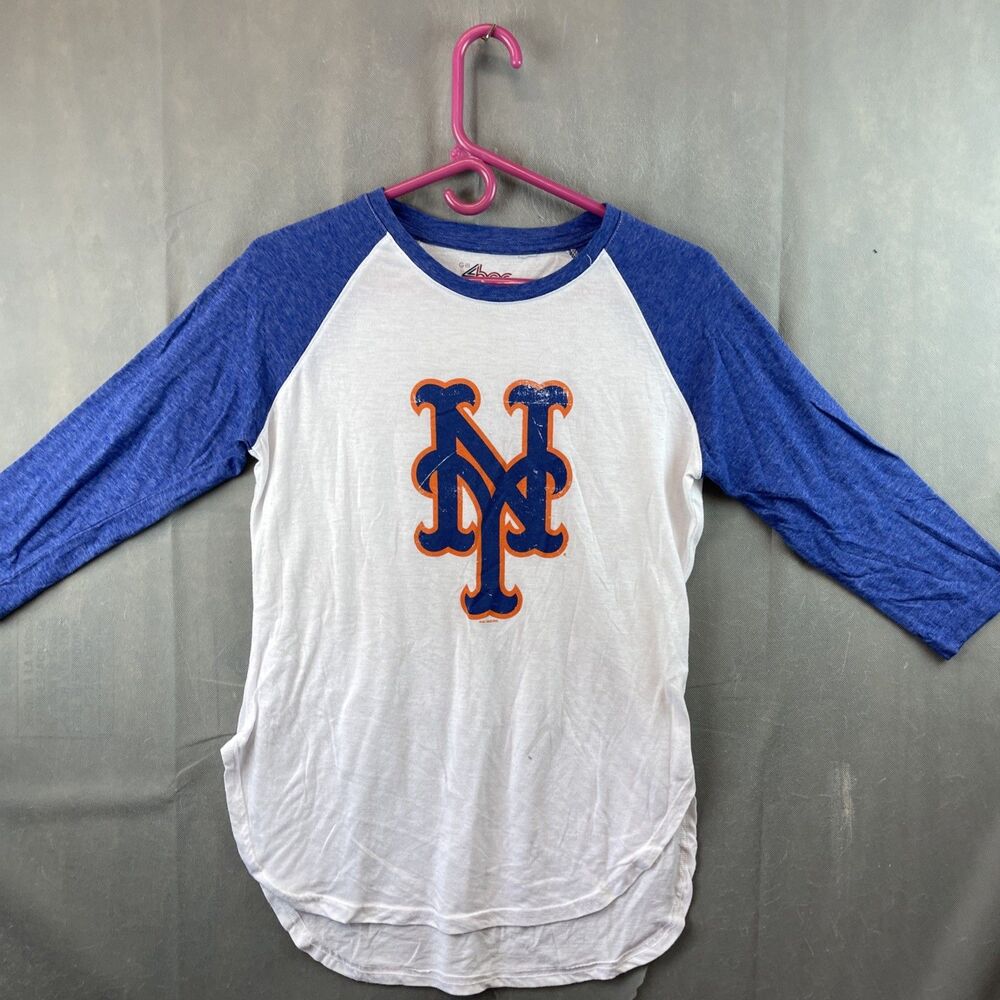 New York Mets 4Her raglan 3/4-sleeve baseball t-shirt Womens size Medium